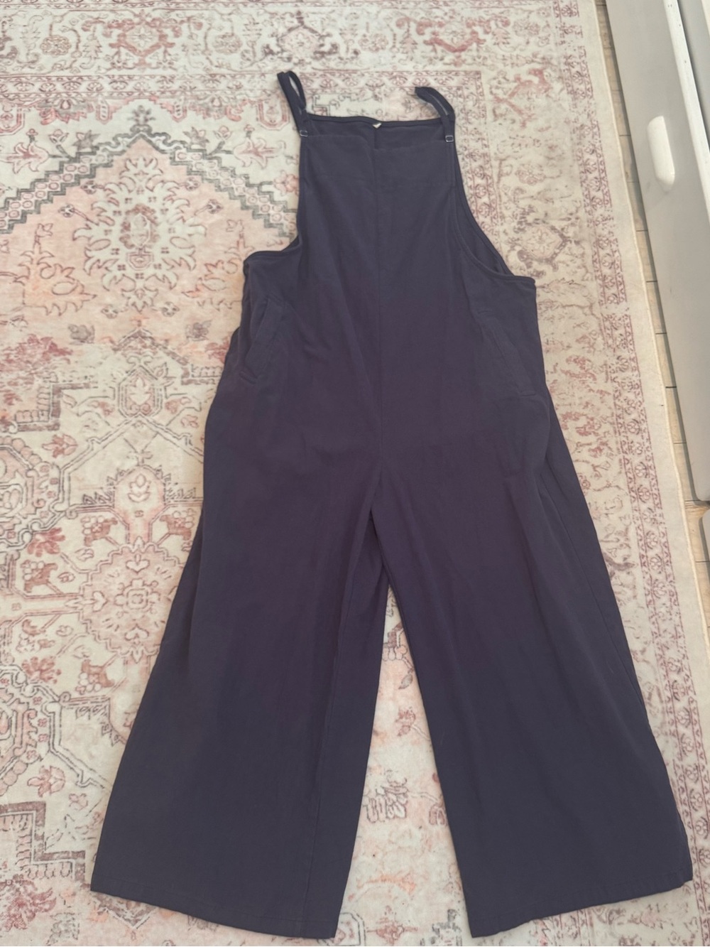 Wide-Leg Navy Overalls Jumpsuit